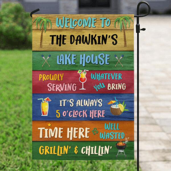 Personalized Custom Lake House Garden Flag - Best Gift For Family/Couple - Welcome to Lake House