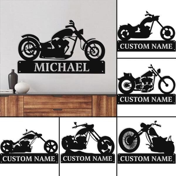 Personalized Motorcycle Metal Monogram Sign - Gift Idea For Motorcycle Lover