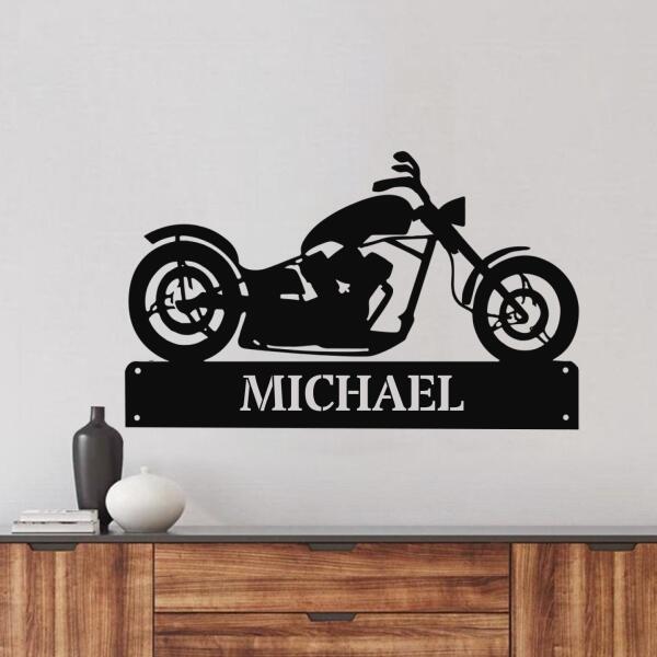 Personalized Motorcycle Metal Monogram Sign - Gift Idea For Motorcycle Lover