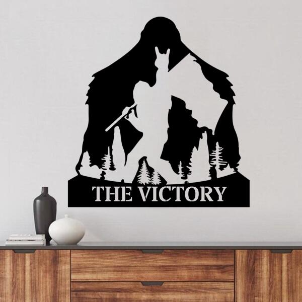 Custom Personalized Camping Bigfoot Metal Monogram Sign