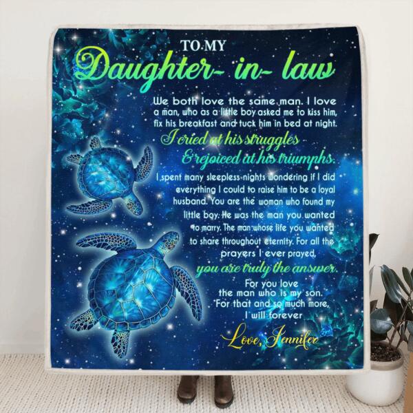 Personalized To My Daughter In Law Quilt/ Fleece Blanket - Gift Idea For Daughter In Law