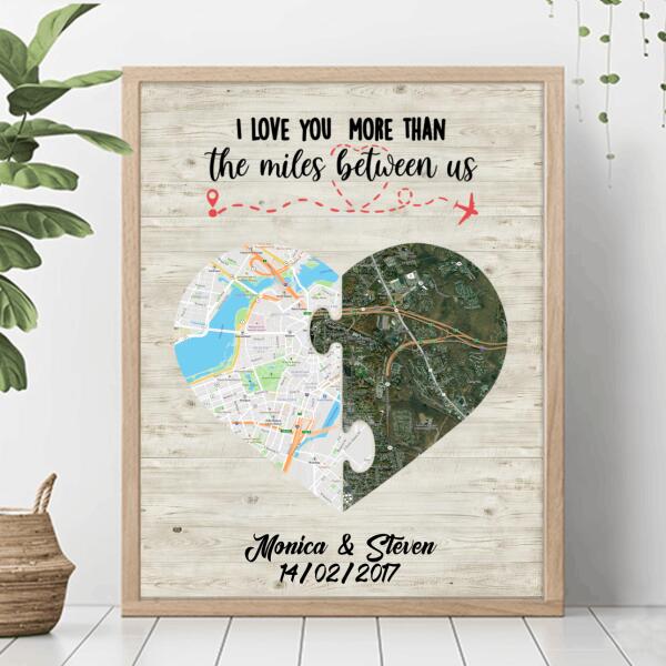 Personalized Long Distance Relationship Poster - I Love You More Than ...