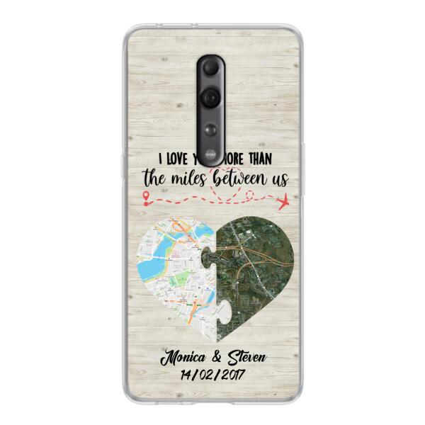 Custom Personalized Long Distance Relationship Phone Case - I Love You More Than The Miles Between Us - Case For Xiaomi, Oppo And Huawei