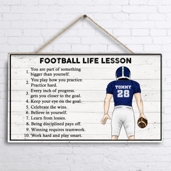 Custom Personalized Football Life Lessons Rectangle Doorsign - Best Gift For Football Lovers - You Are Part Of Something Bigger