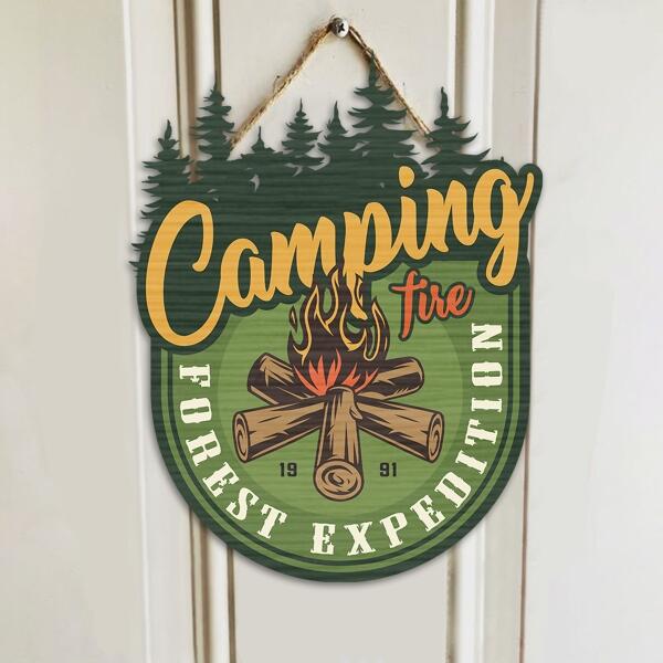 Custom Personalized Camping Door Sign - Upto 12 Options - Gift Idea For Camping Lover