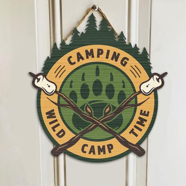 Custom Personalized Camping Door Sign - Upto 12 Options - Gift Idea For Camping Lover