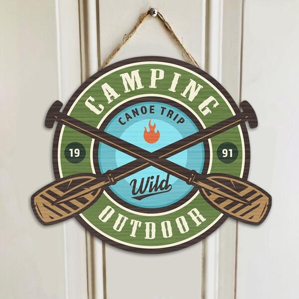 Custom Personalized Camping Door Sign - Upto 12 Options - Gift Idea For Camping Lover