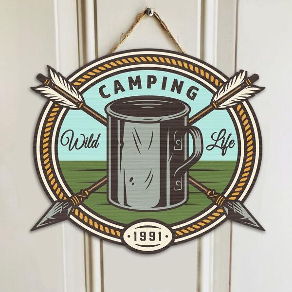 Custom Personalized Camping Door Sign - Upto 12 Options - Gift Idea For Camping Lover