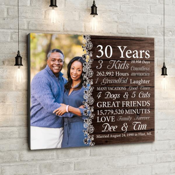 Custom Personalized Marrige Aniversary Canvas - Valentine Gift For Married Couples