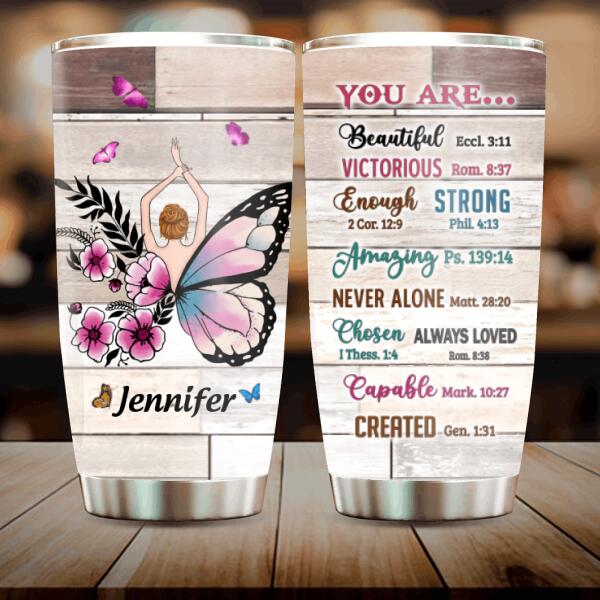 Custom Personalized Girl Tumbler - Best Gift For Girls - They Whispered To Her You Cannot Withstand The Storm She Whispered Back I Am The Storm
