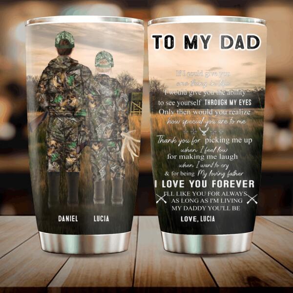 Personalized Gift For Father's Day Tumbler - Hunting Father and Kid - Best Gift For Father's Day - I Love You Forever - Q46PNT