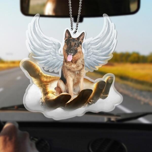 Custom Personalized Memorial Dog Car Ornament - Upto 12 Dog Breeds - Gift Idea For Dog Lover