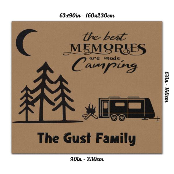 Custom Personalized Camping Rug - Gift For Whole Family, Camping Lovers - The best memories are made camping - QYE7EZ