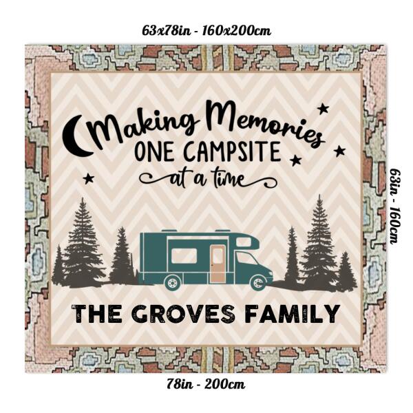 Custom Personalized Camping Rug - Best Gift For Camping Lover - Making Memories One Campsite At A Time