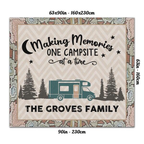 Custom Personalized Camping Rug - Best Gift For Camping Lover - Making Memories One Campsite At A Time
