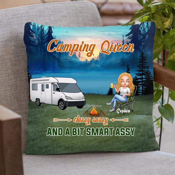 Custom Personalized Camping Queen Pillow Cover - Gift Idea For Camping Lover