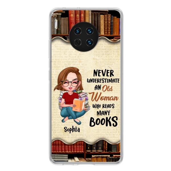 Custom Personalized Old Woman Books Phone Case - Gift Idea For Books Lover - Case For Xiaomi, Oppo And Huawei