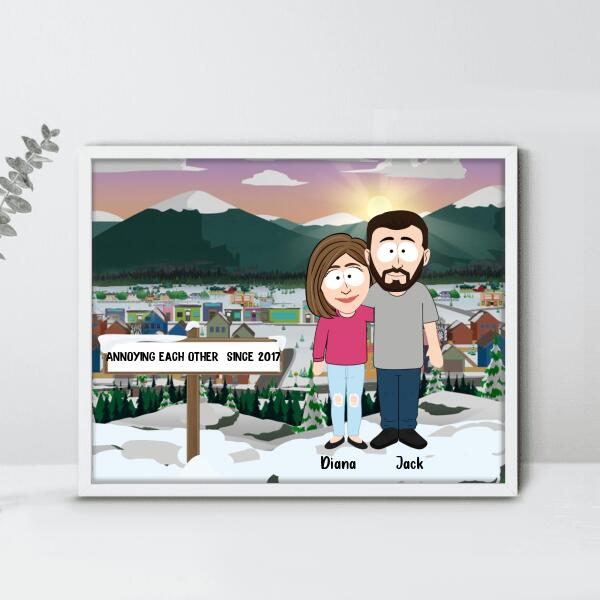 Custom Personalized South Park Couple Poster - Best Gift For Couple Valentine's Day - Annoying Each Other Since 2017