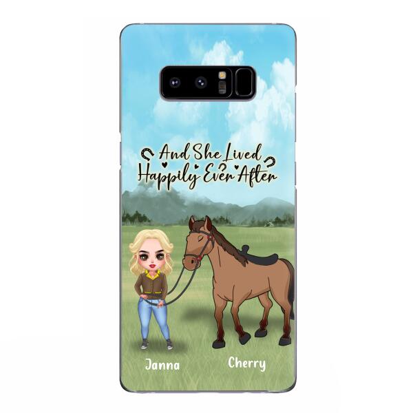 Custom Personalized Horse Girl Chibi iPhone and Samsung Cases - Gift For Horse Lovers - And She Lived Happily Ever After