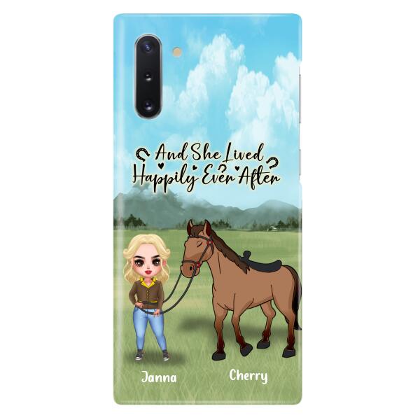 Custom Personalized Horse Girl Chibi iPhone and Samsung Cases - Gift For Horse Lovers - And She Lived Happily Ever After