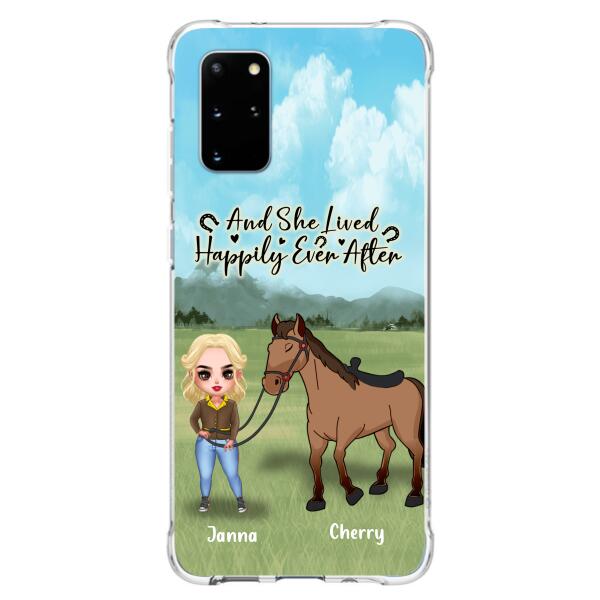 Custom Personalized Horse Girl Chibi iPhone and Samsung Cases - Gift For Horse Lovers - And She Lived Happily Ever After