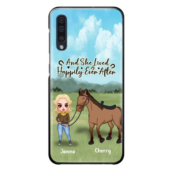 Custom Personalized Horse Girl Chibi iPhone and Samsung Cases - Gift For Horse Lovers - And She Lived Happily Ever After