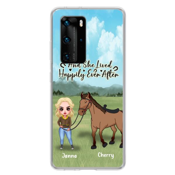 Customer Personalized Horse Girl Chibi Phone Case - Gift for Horse Lovers with the case for Huawei, Xiaomi and Oppo