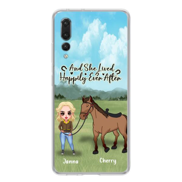 Customer Personalized Horse Girl Chibi Phone Case - Gift for Horse Lovers with the case for Huawei, Xiaomi and Oppo