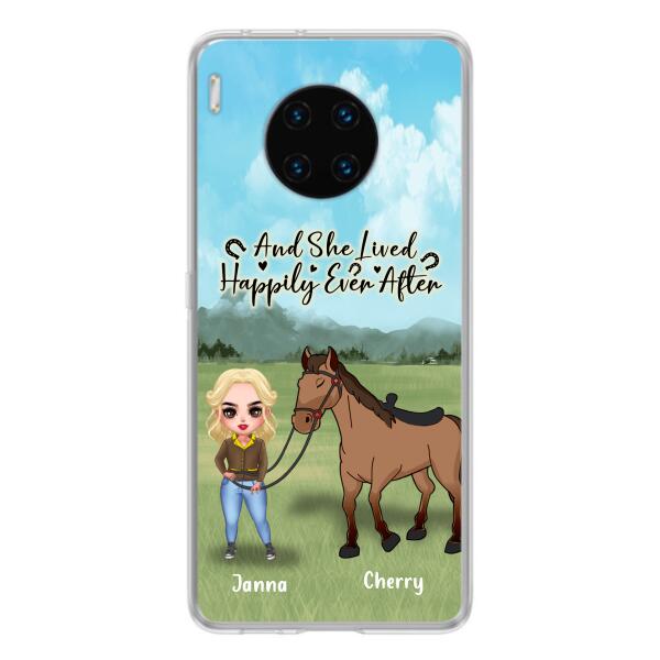 Customer Personalized Horse Girl Chibi Phone Case - Gift for Horse Lovers with the case for Huawei, Xiaomi and Oppo