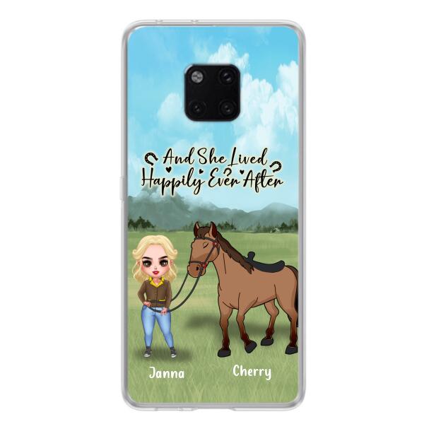 Customer Personalized Horse Girl Chibi Phone Case - Gift for Horse Lovers with the case for Huawei, Xiaomi and Oppo