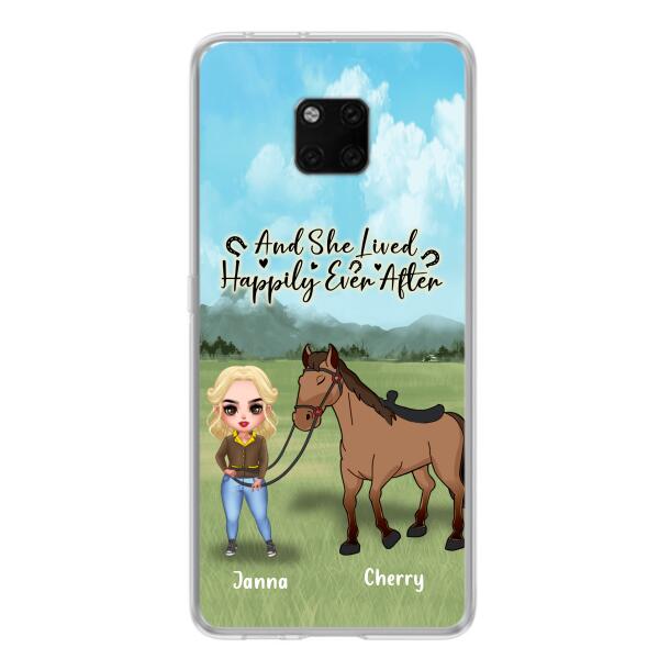 Customer Personalized Horse Girl Chibi Phone Case - Gift for Horse Lovers with the case for Huawei, Xiaomi and Oppo