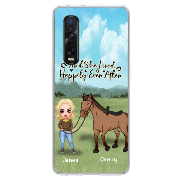 Customer Personalized Horse Girl Chibi Phone Case - Gift for Horse Lovers with the case for Huawei, Xiaomi and Oppo