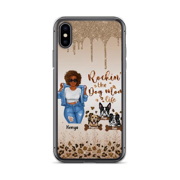 Custom Personalized Dog Mom Phone Case - Up to 3 Dogs - Rockin' The Dog mom Life