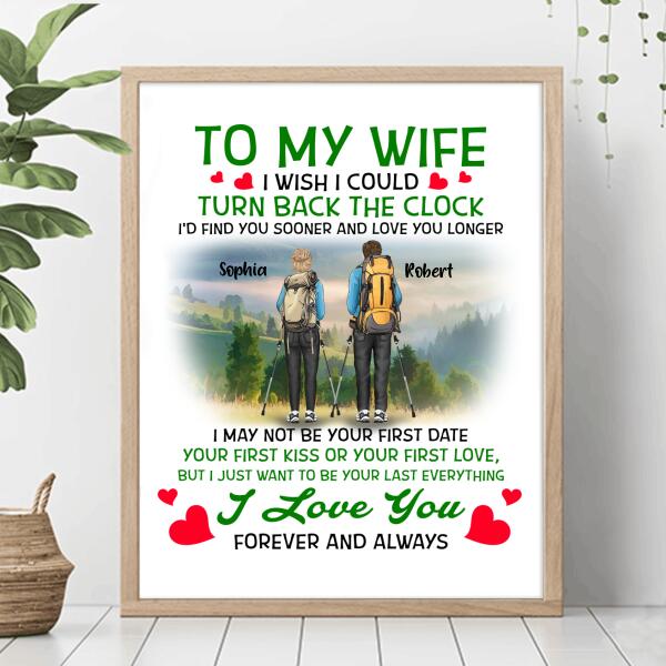 Custom Personalized Hiking Couple Vertical Poster - Gift For Hiking Lovers/ Couple - I'd Find You Sooner And Love You Longer