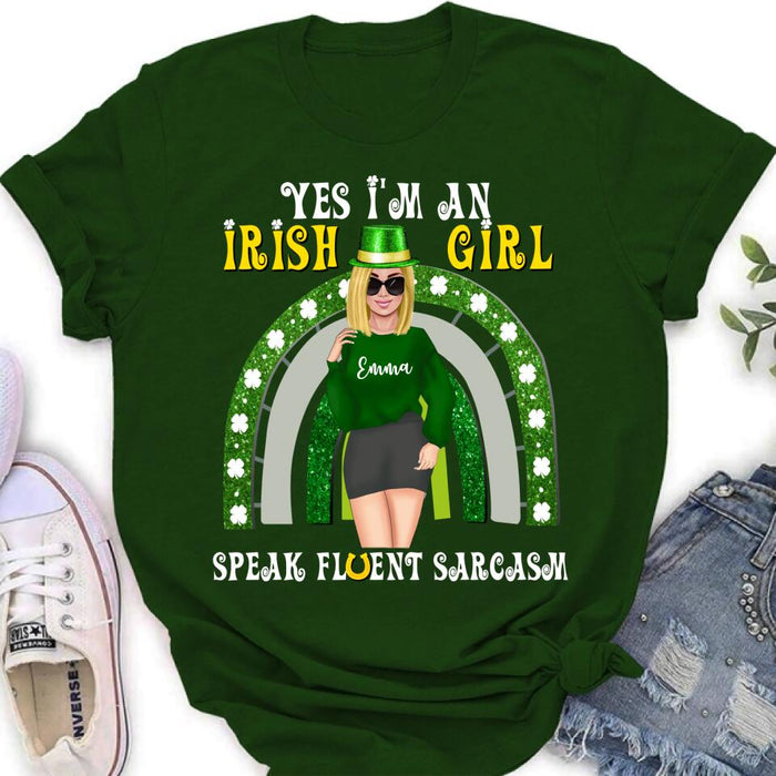 Custom Personalized Irish Girl Unisex T-shirt/ Sweatshirt/ Hoodie - Gift Idea For St Patrick's Day - I'm An Irish Girl