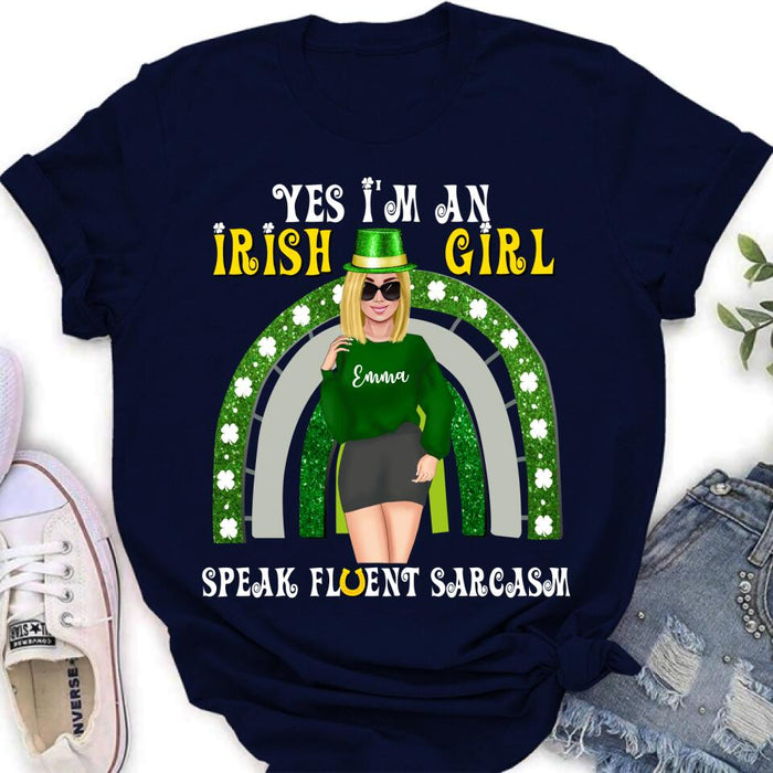 Custom Personalized Irish Girl Unisex T-shirt/ Sweatshirt/ Hoodie - Gift Idea For St Patrick's Day - I'm An Irish Girl