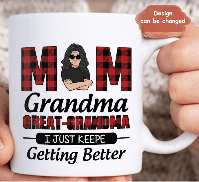 Custom Personalized Mom Grandma Coffee Mug - Gift For Grandma From Grandkid - I'm A Mom Grandma and A Great Grandma Nothing Scares Me