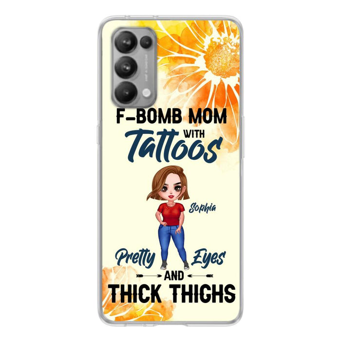 Custom Personalized F-Mom Phone Case - Case for Oppo, Xiaomi and Huawei - F-Bomb Mom with Tattoos