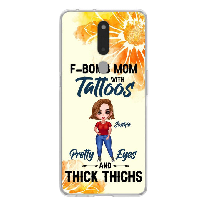 Custom Personalized F-Mom Phone Case - Case for Oppo, Xiaomi and Huawei - F-Bomb Mom with Tattoos