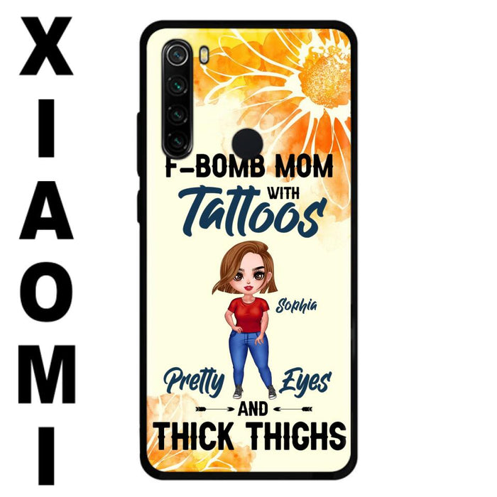 Custom Personalized F-Mom Phone Case - Case for Oppo, Xiaomi and Huawei - F-Bomb Mom with Tattoos