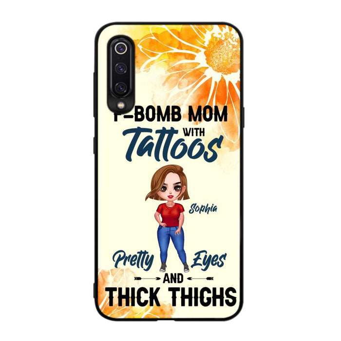 Custom Personalized F-Mom Phone Case - Case for Oppo, Xiaomi and Huawei - F-Bomb Mom with Tattoos