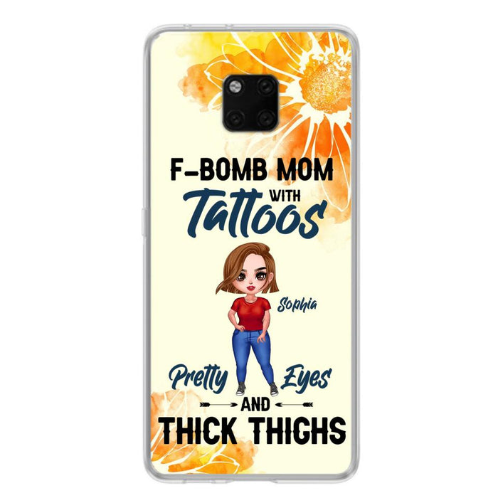 Custom Personalized F-Mom Phone Case - Case for Oppo, Xiaomi and Huawei - F-Bomb Mom with Tattoos