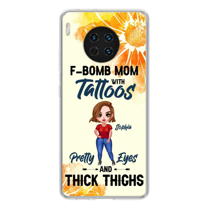 Custom Personalized F-Mom Phone Case - Case for Oppo, Xiaomi and Huawei - F-Bomb Mom with Tattoos