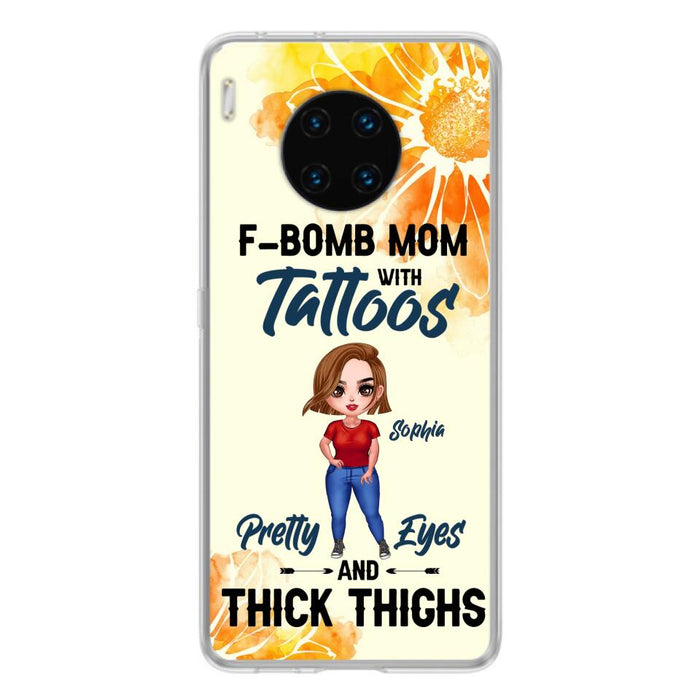 Custom Personalized F-Mom Phone Case - Case for Oppo, Xiaomi and Huawei - F-Bomb Mom with Tattoos