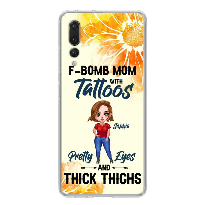 Custom Personalized F-Mom Phone Case - Case for Oppo, Xiaomi and Huawei - F-Bomb Mom with Tattoos