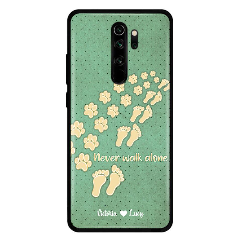 Personalized Dogs's Paws Phone Case - Best Gift Idea For Dog Lovers With Up to 3 Dogs's Paws - Never Walk ALone - Case For iPhone, Samsung And Xiaomi