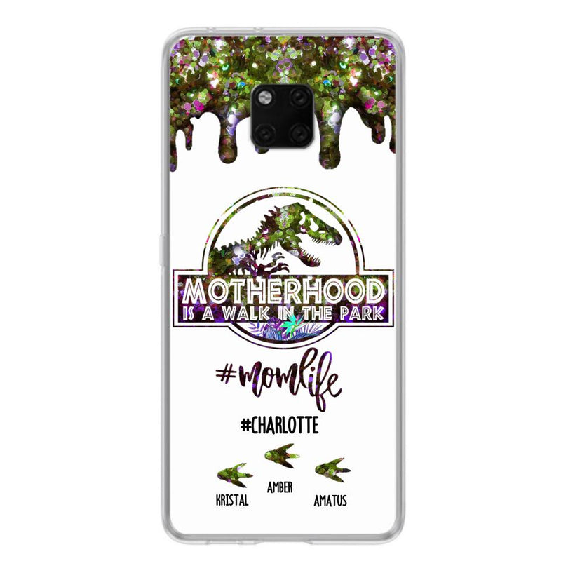 Personalized Mama Dinosaur Phone Case - Best Gift For Mothers - Motherhood Is A Walk In The Park - Phone Case For Xiaomi, Oppo And Huawei - 2QCGS1