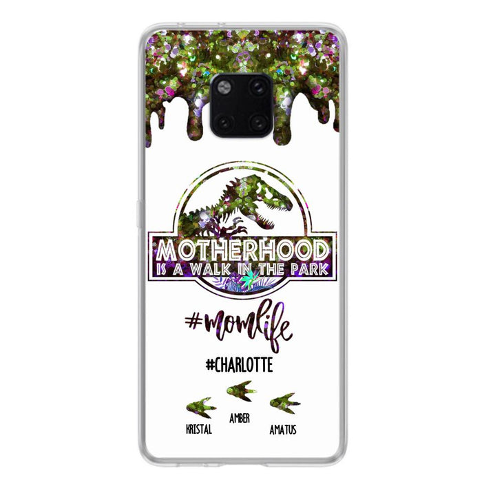 Custom Personalized Mama Dinosaur Phone Case - Best Gift For Mothers - Motherhood Is A Walk In The Park - Phone Case For Xiaomi, Oppo And Huawei - 2QCGS1