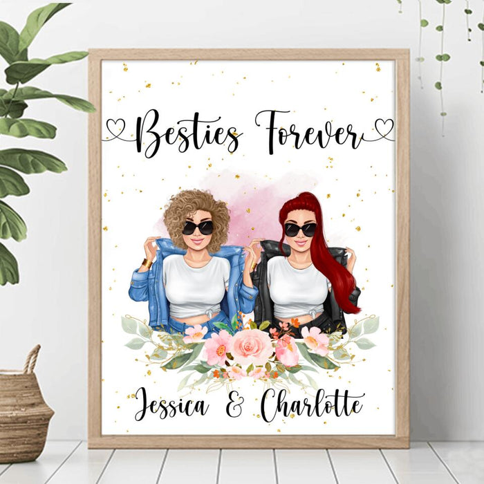 Custom Personalized Bestie Vertical Poster - Gift For Best Friends - We Weren't Sisters By Birth