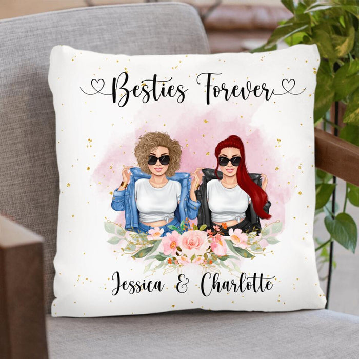 Custom Personalized Bestie Pillow Cover - Gift For Best Friends - We Weren't Sisters By Birth